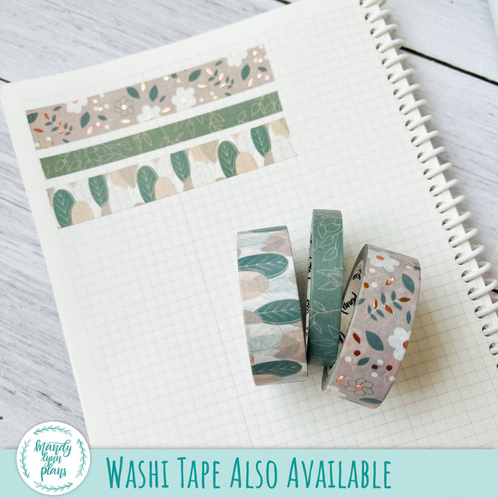 Hobonichi Cousin Weekly Kit || Green and Beige Floral || WK-C-1228