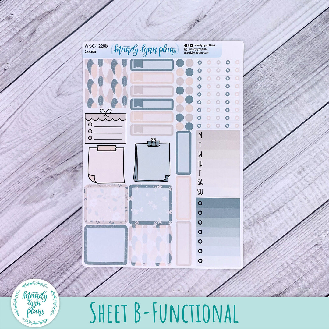 Hobonichi Cousin Weekly Kit || Green and Beige Floral || WK-C-1228