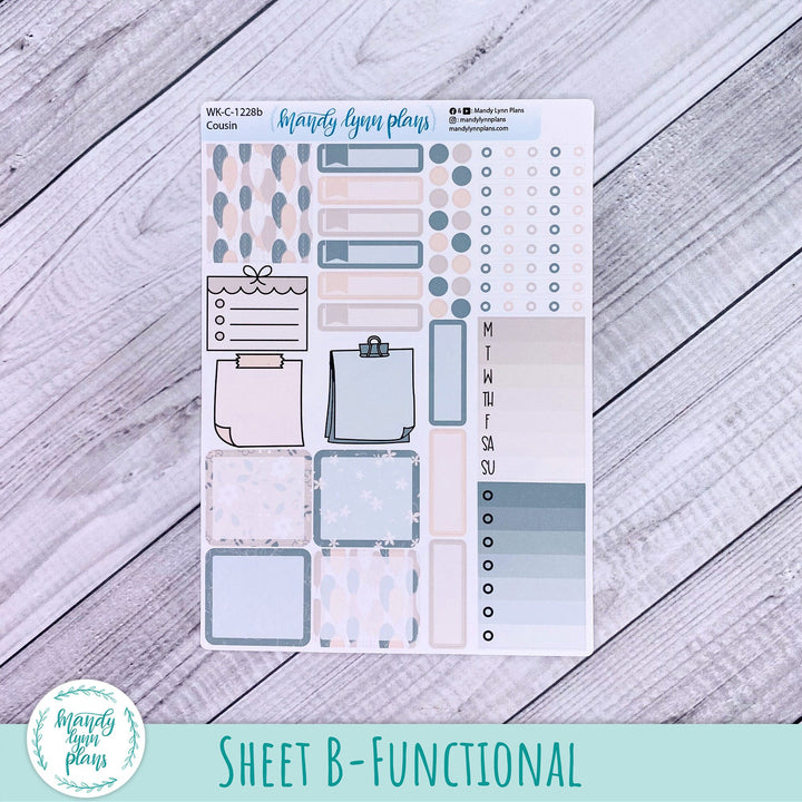 Hobonichi Cousin Weekly Kit || Green and Beige Floral || WK-C-1228