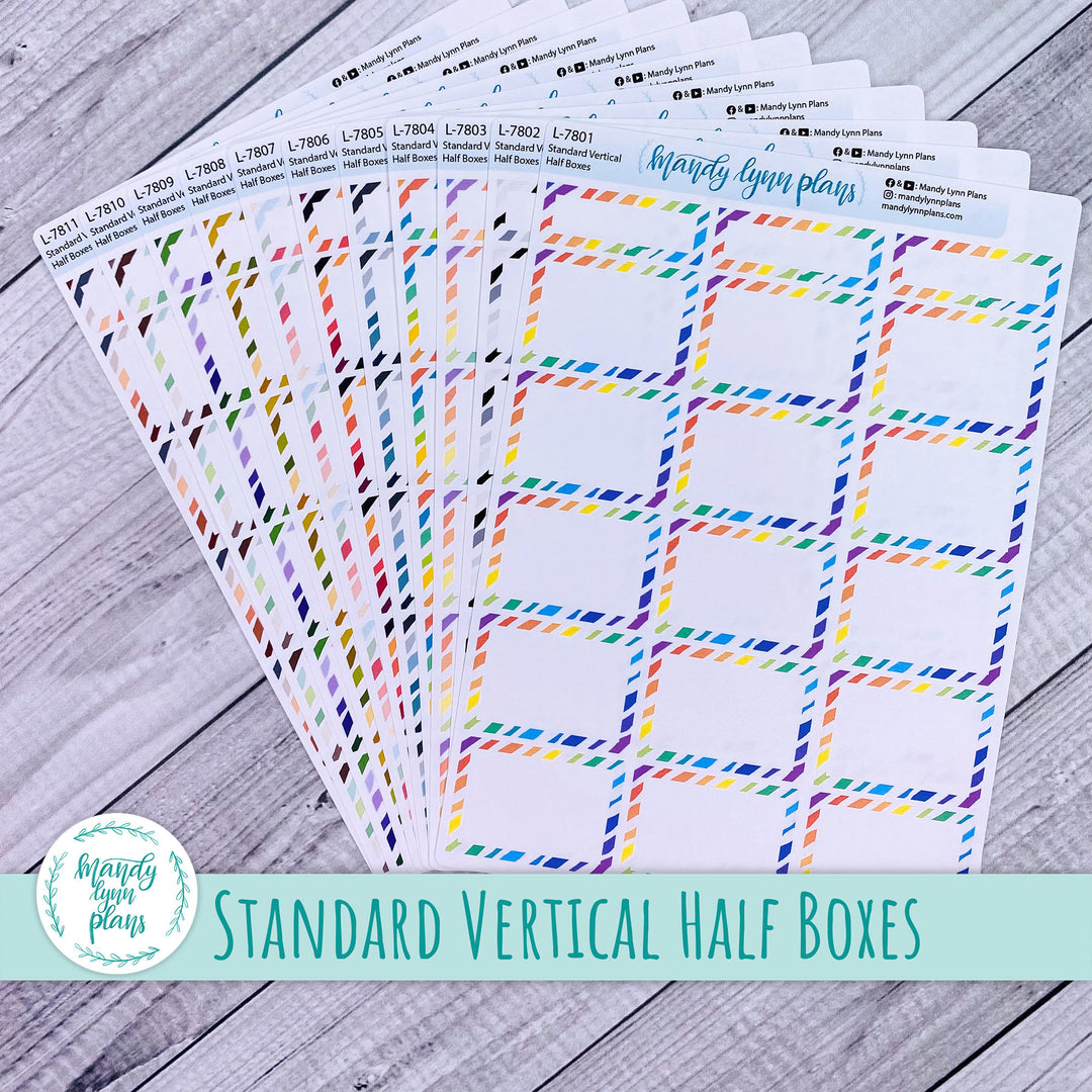 Standard Vertical || Stripe Pattern Half Box Labels