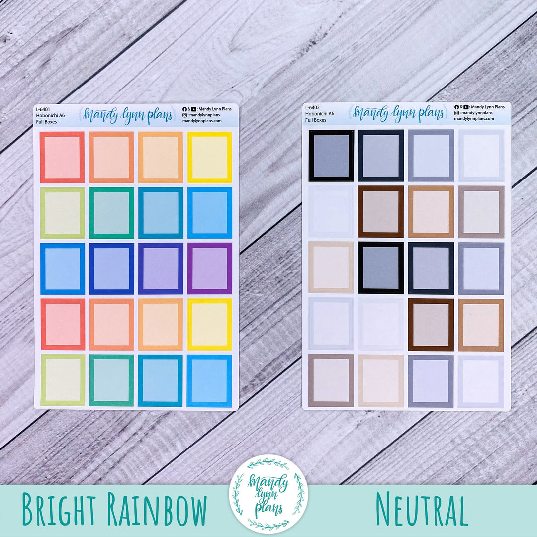 Hobonichi A6 Weekly Solid Full Box Labels