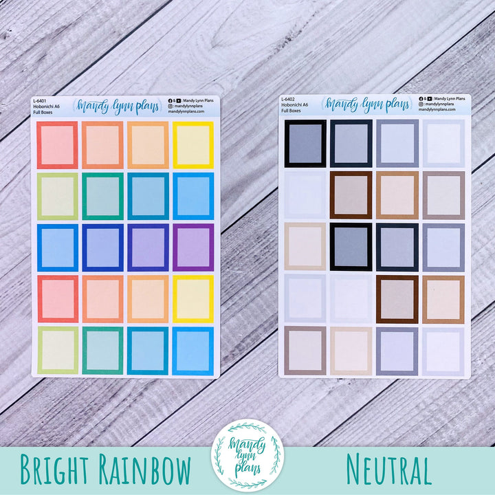 Hobonichi A6 Weekly Solid Full Box Labels