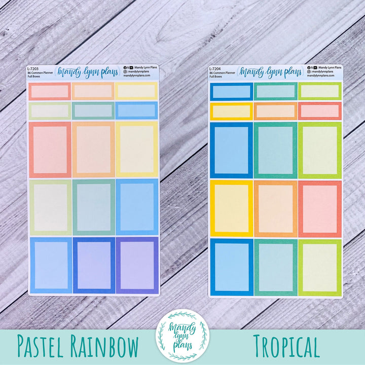 B6 (& A5 Slim) Common Planner || Solid Full Box Labels