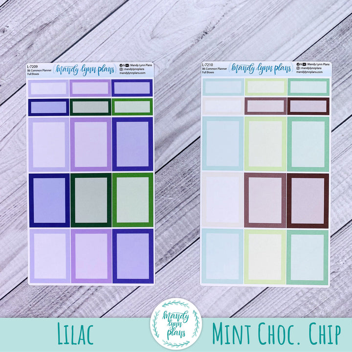 B6 (& A5 Slim) Common Planner || Solid Full Box Labels