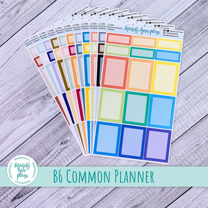 B6 (& A5 Slim) Common Planner || Solid Full Box Labels