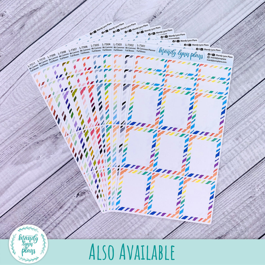 B6 (& A5 Slim) Common Planner || Solid Full Box Labels