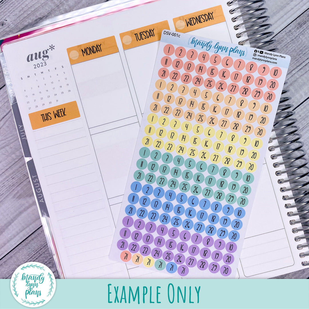 Colored Medium Date Dots