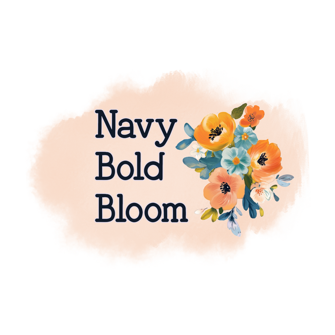 338-Navy Bold Bloom