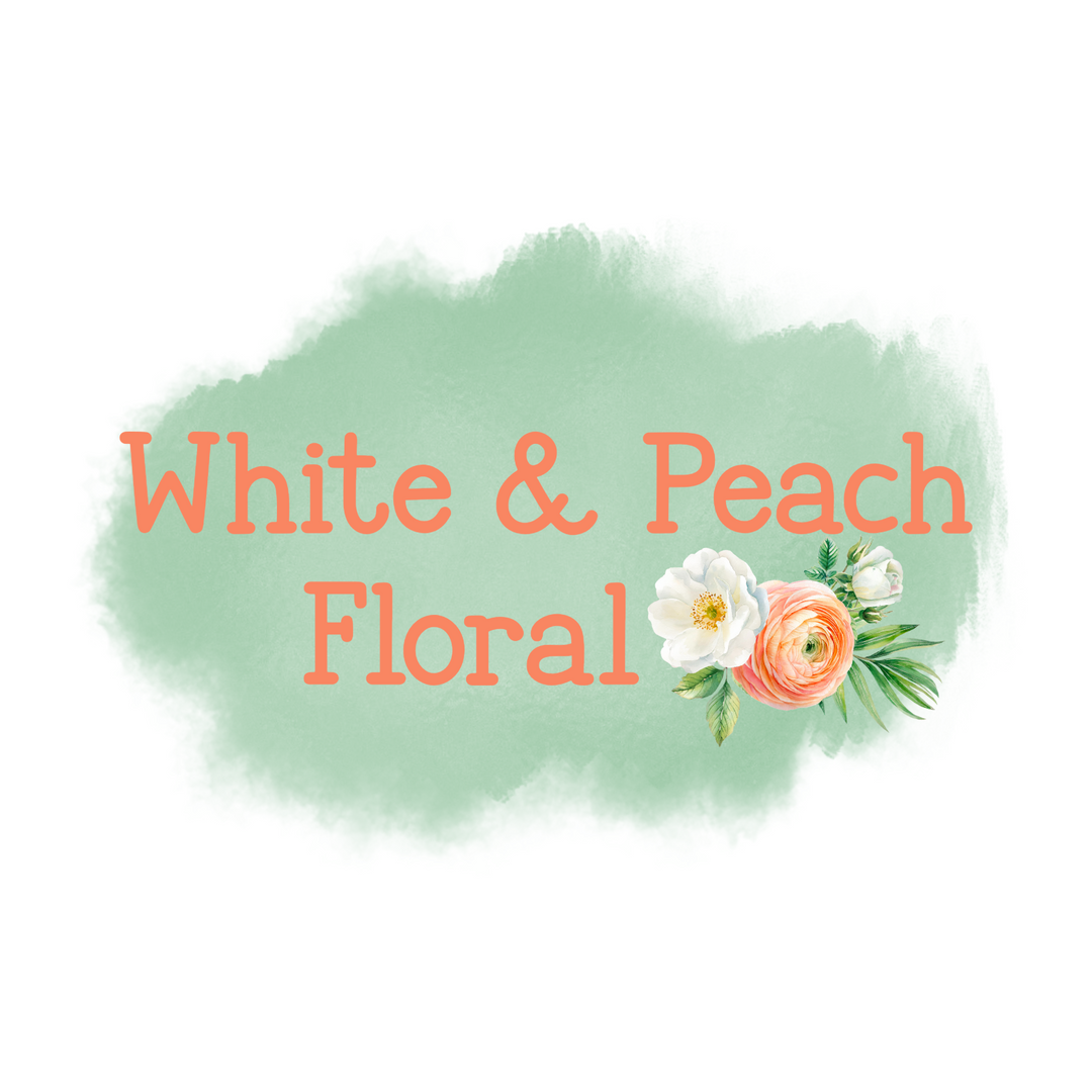 278-White and Peach Floral