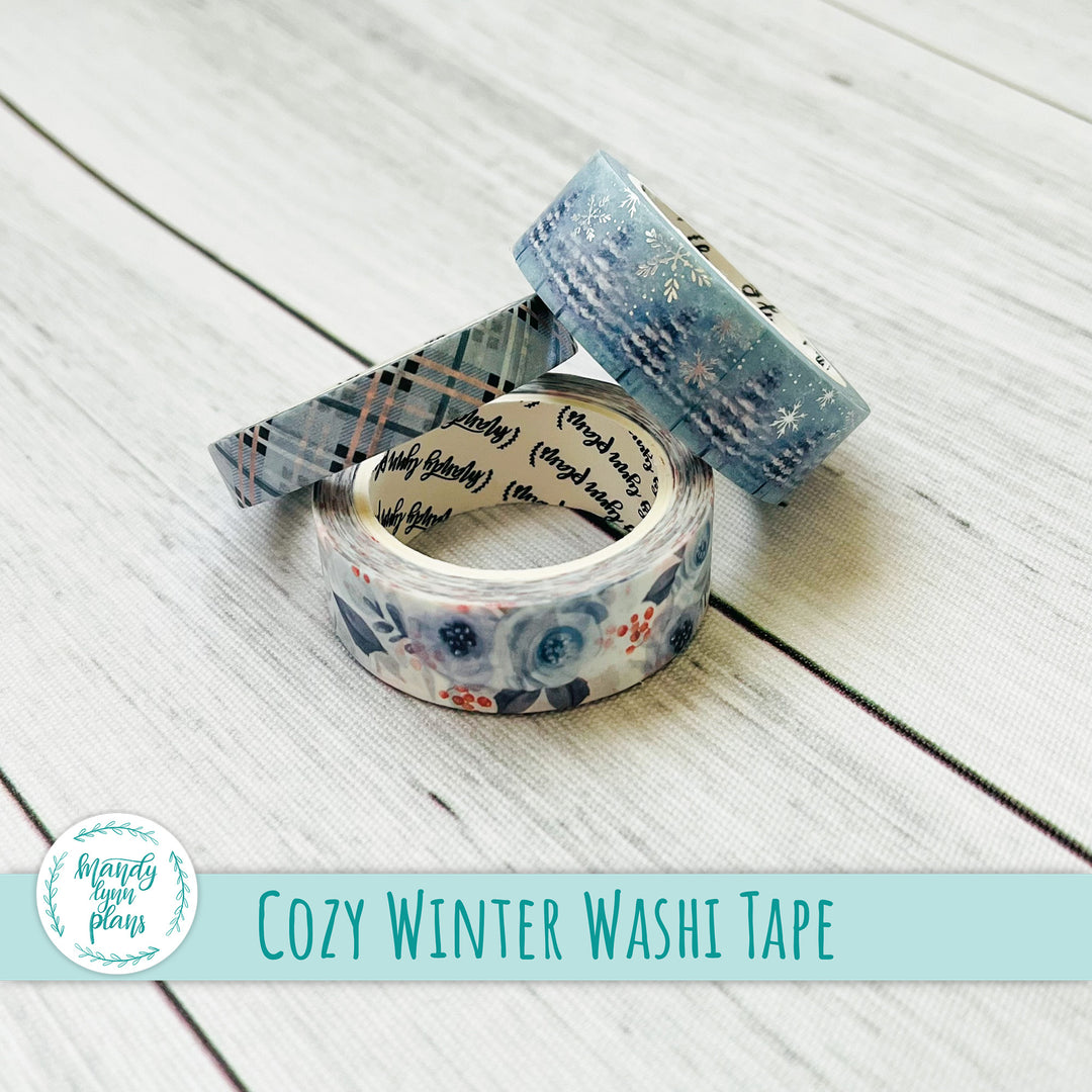 Set of 3 Washi Tape || Cozy Winter || Silver Foiled