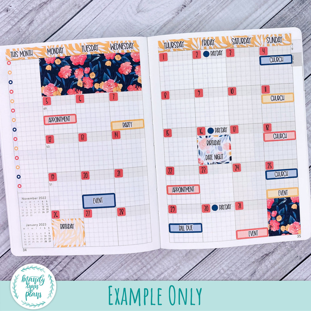 Any Month Hobonichi Weeks Monthly Kit || Hibiscus Blooms || MK-W-2272