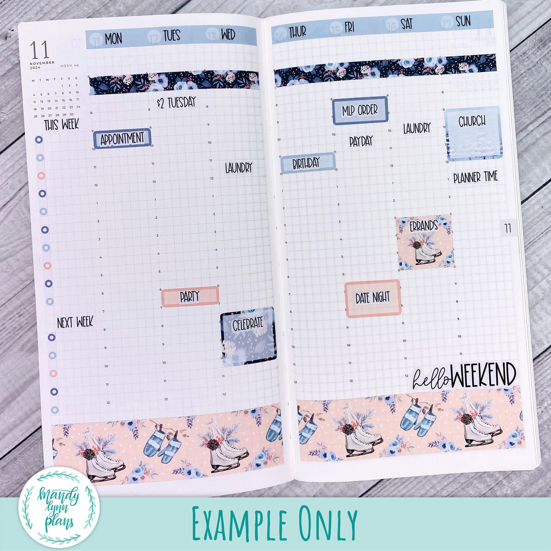 A5, B6, N1 & N2 Common Planner Weekly Kit || Winter Forest || 296