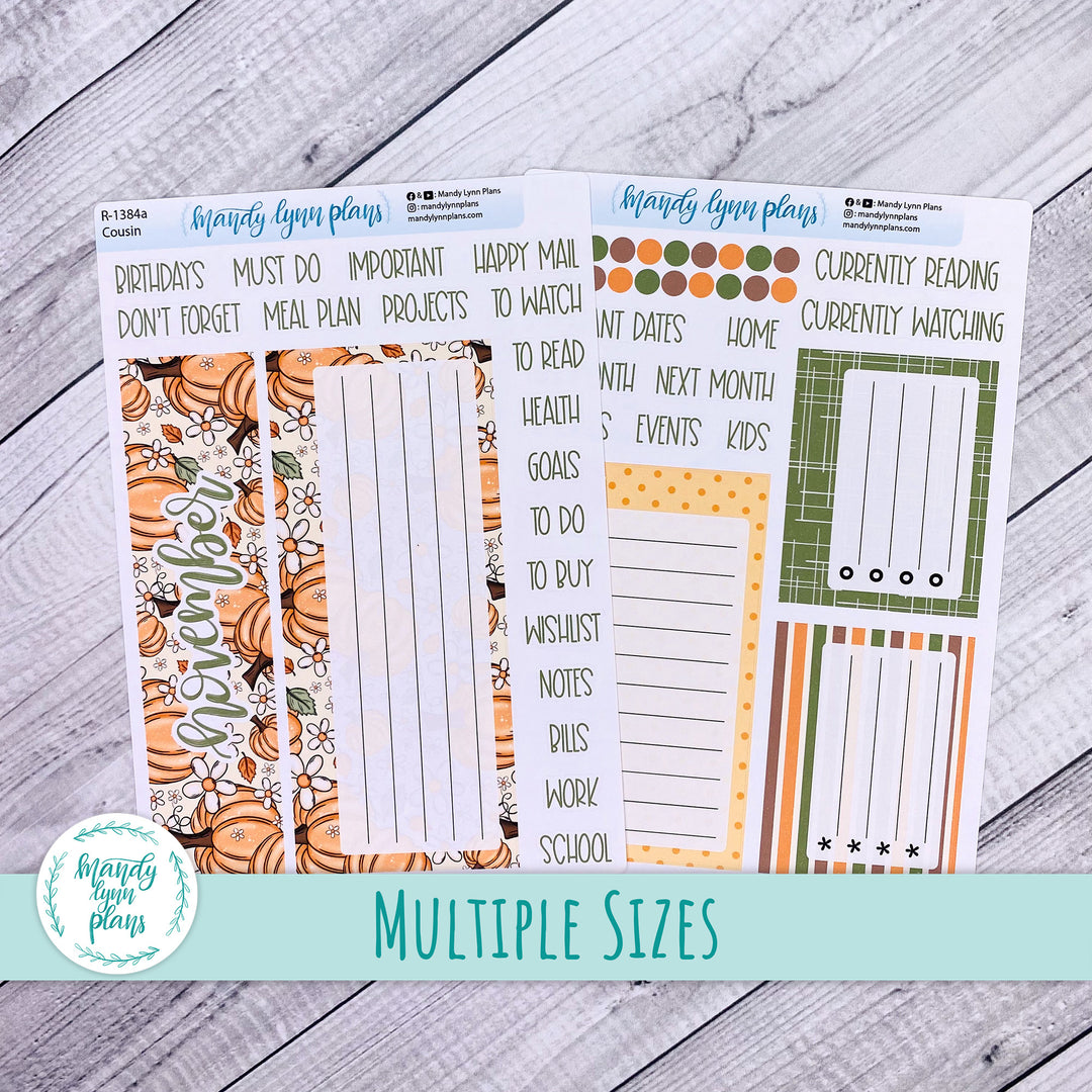 November Dashboard Kit || Hobonichi, Common Planner, Wonderland 222, Plans by Just Scribble || Pumpkins and Daisies || 384