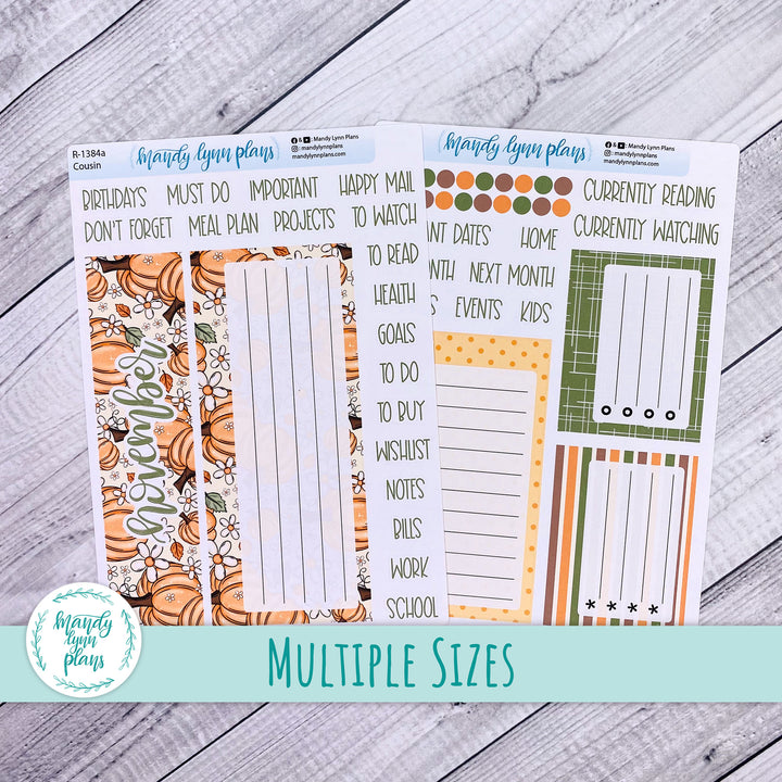 November Dashboard Kit || Hobonichi, Common Planner, Wonderland 222, Plans by Just Scribble || Pumpkins and Daisies || 384