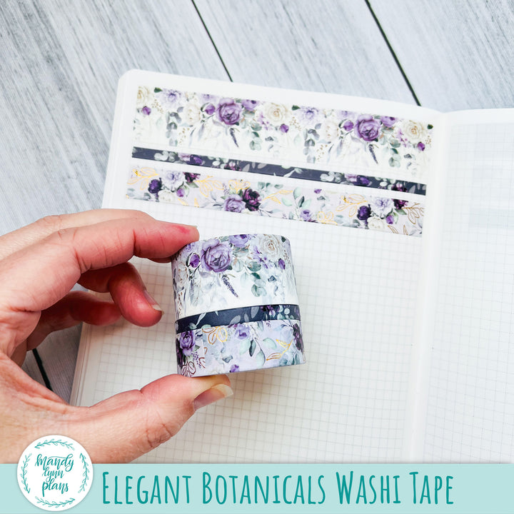 Set of 3 Washi Tape || Elegant Botanicals || Gold Foiled