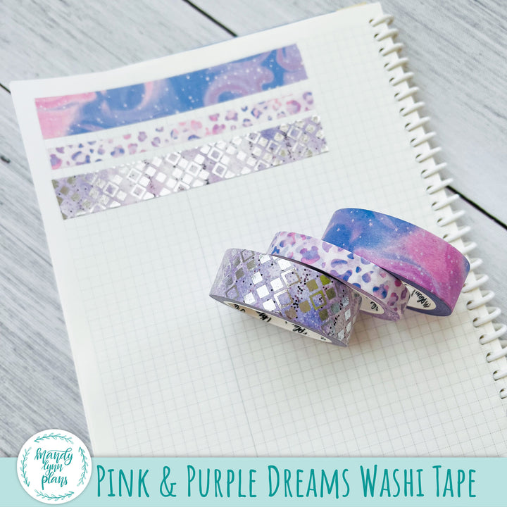 A5, B6, N1 & N2 Common Planner Weekly Kit || Pink and Purple Dreams || 256