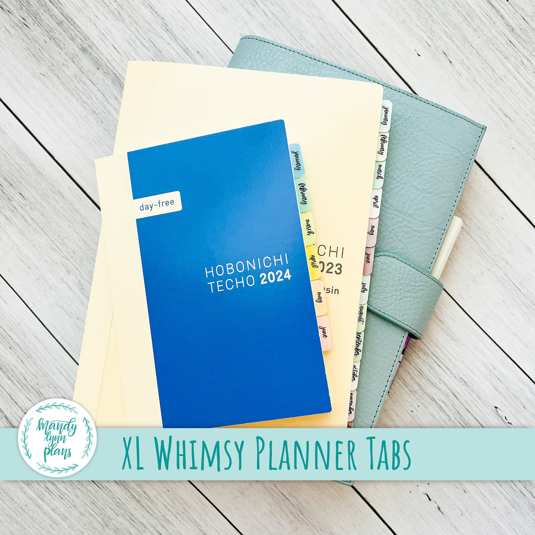 Watercolor Planner Tabs || XL Whimsy