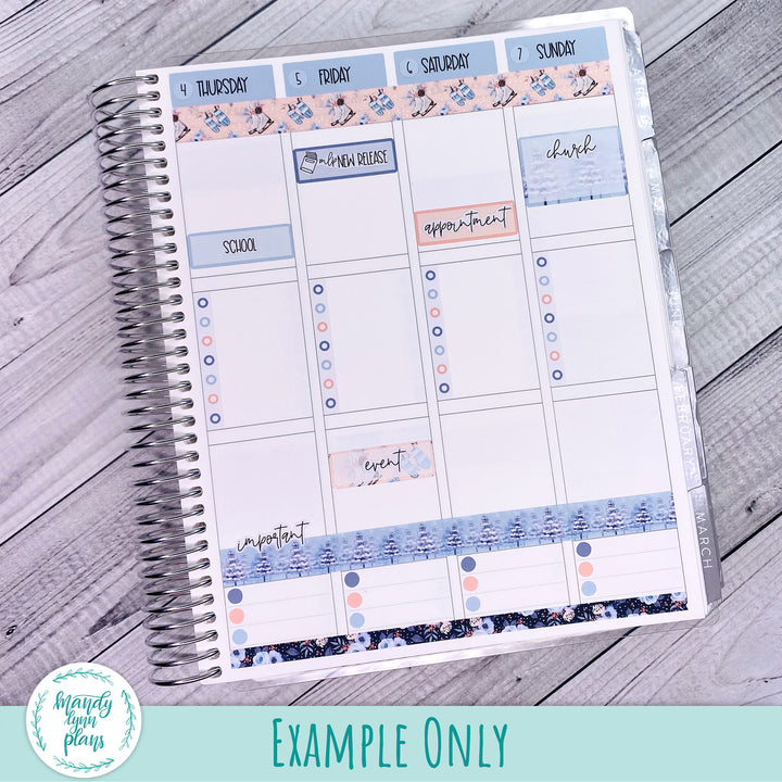 Standard Vertical Weekly Kit || Dusty Blue Floral || WK-SV-263