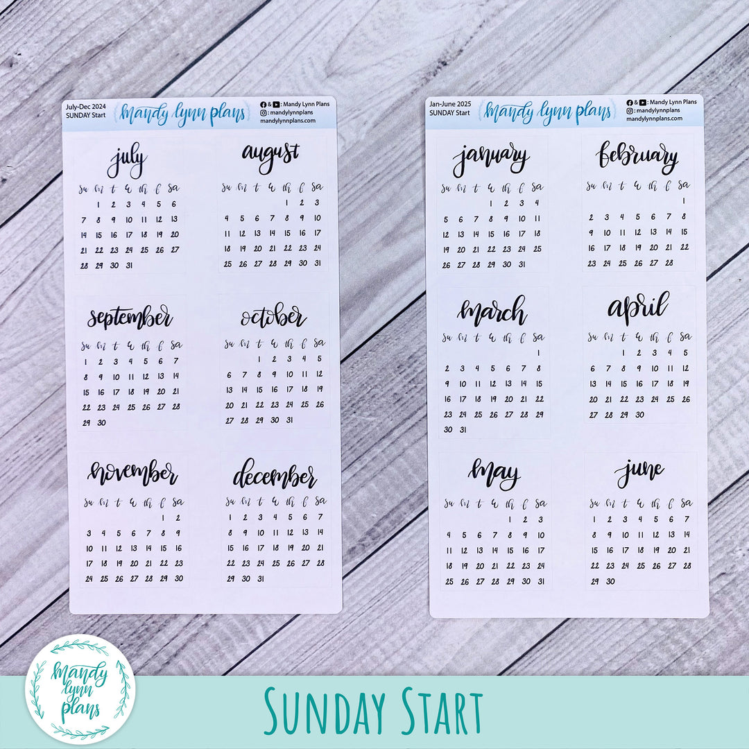 2024-2025 Academic Year Monthly Calendars || Sunday or Monday Start Future Log