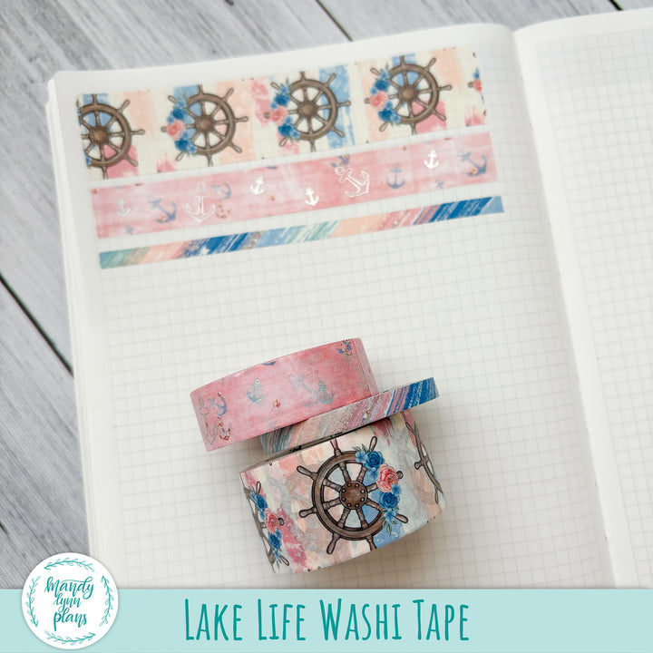 Set of 3 Washi Tape || Lake Life || Silver Holographic Foiled