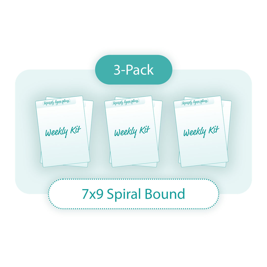3-PACK Sub Box Weekly Kit Add-On (7x9 Spiral Bound)