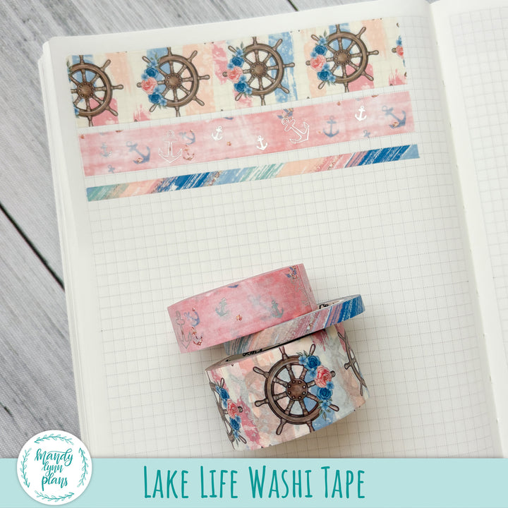 Set of 3 Washi Tape || Lake Life || Silver Holographic Foiled