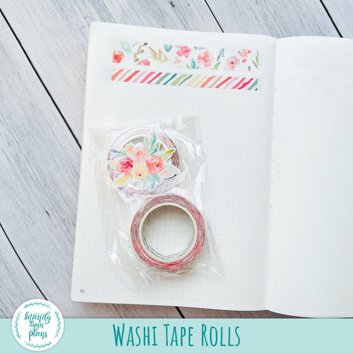 LIMITED TIME! Floral and Stripes Washi Tape Set