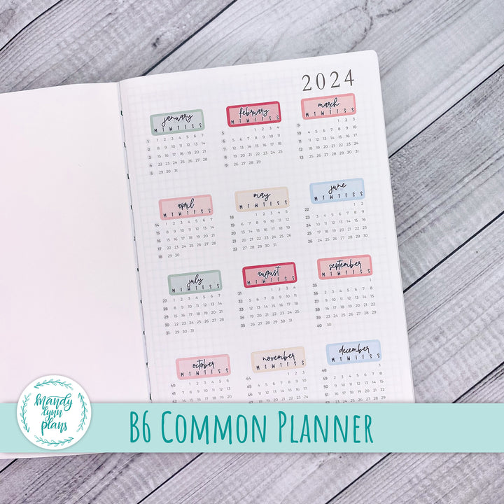 B6 Common Planner Year at a Glance