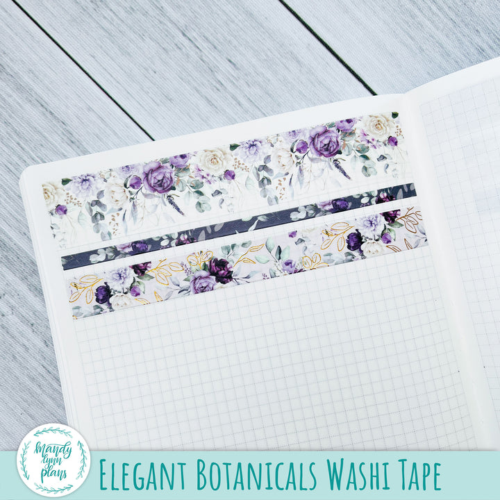 Set of 3 Washi Tape || Elegant Botanicals || Gold Foiled