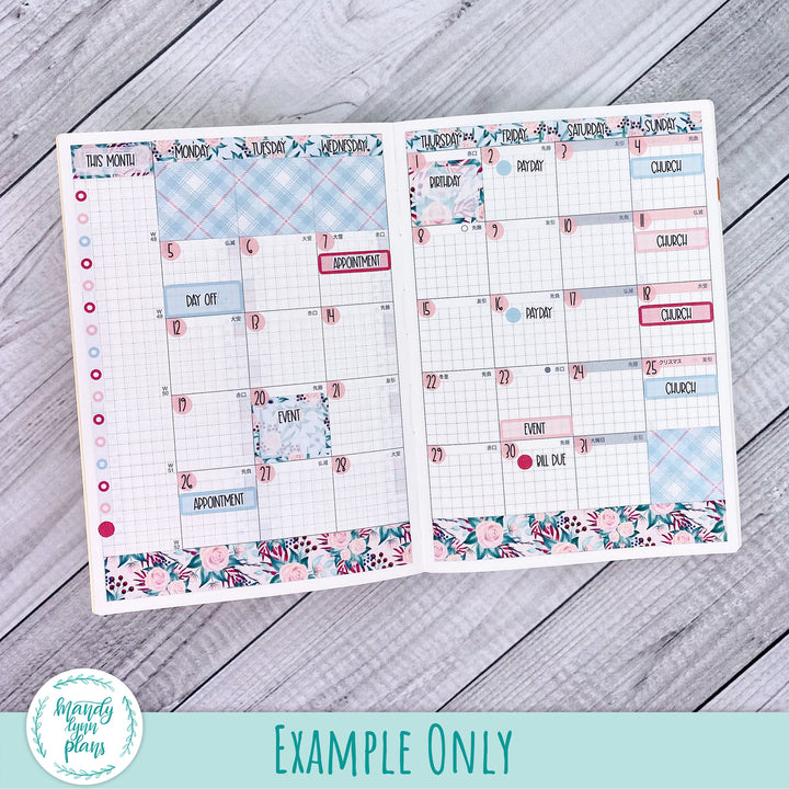 Any Month Common Planner Monthly Kit || Peonies || 269