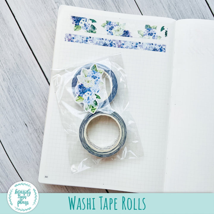 LIMITED TIME! Blue Hydrangeas Washi Tape Set