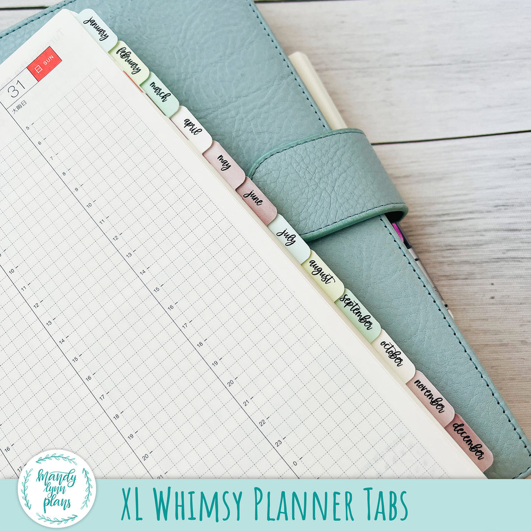 Watercolor Planner Tabs || XL Whimsy