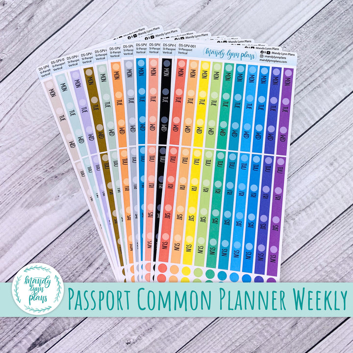 Passport Horizontal and Vertical Common Planner Weekly Days and Date Cover Strips