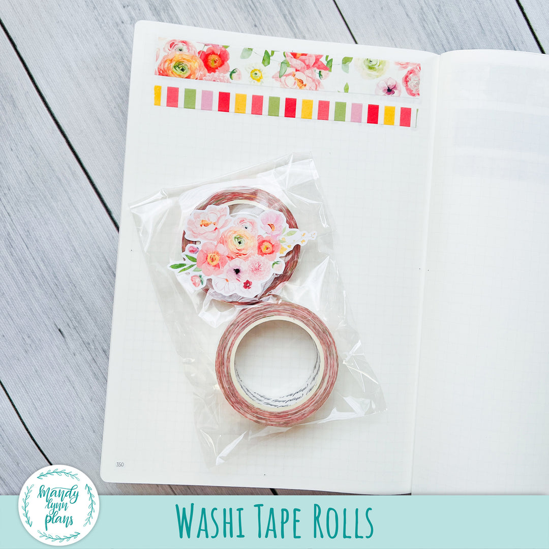 LIMITED TIME! Bold Stripes and Florals Washi Tape Set