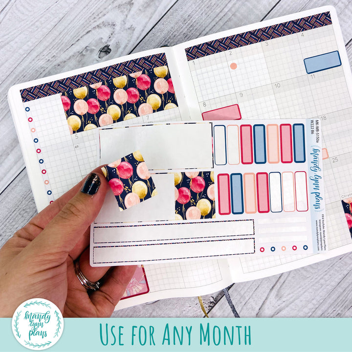 Any Month Common Planner Monthly Kit || Peach and Blue Watercolor || 258