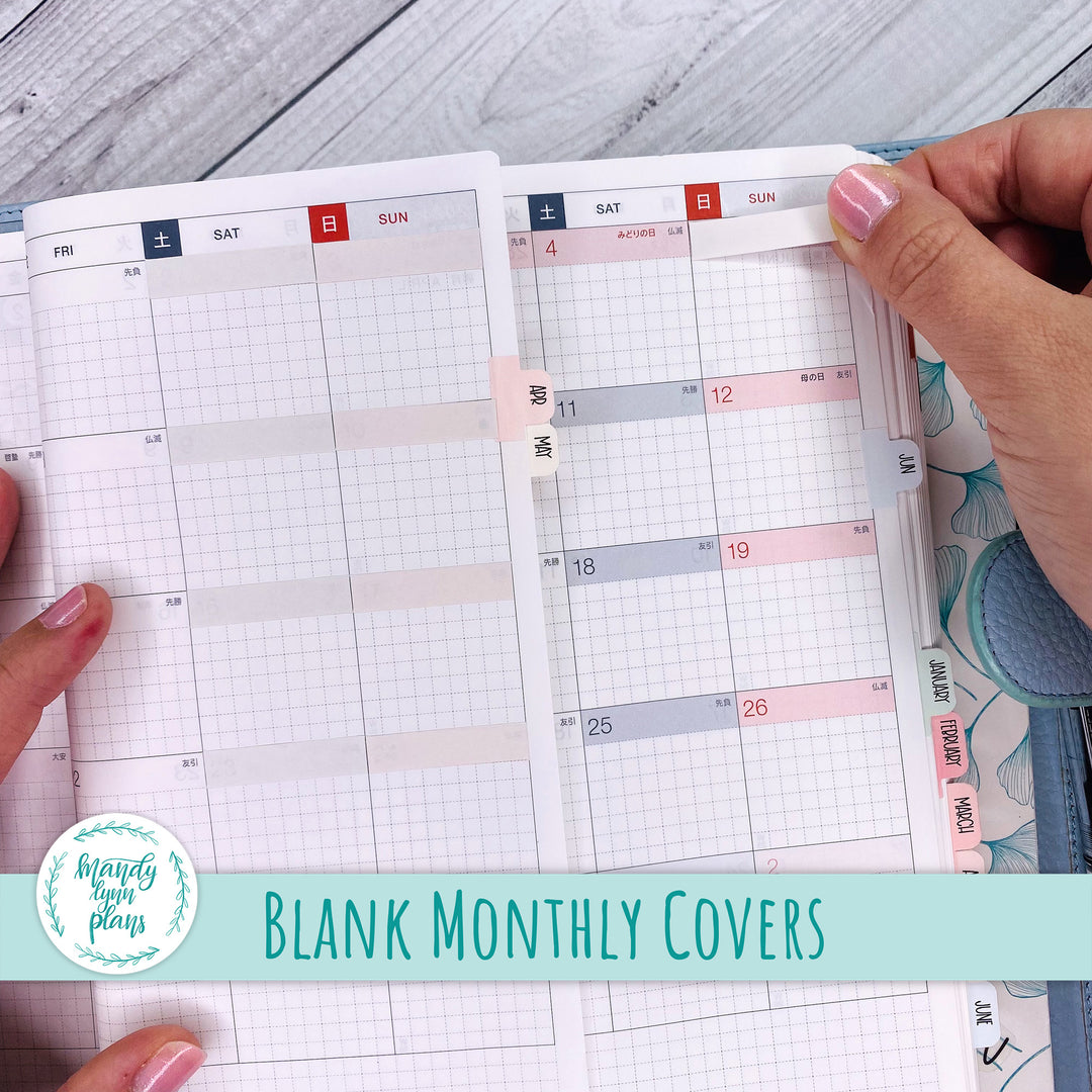 Hobonichi Cousin Blank Monthly Cover Strips