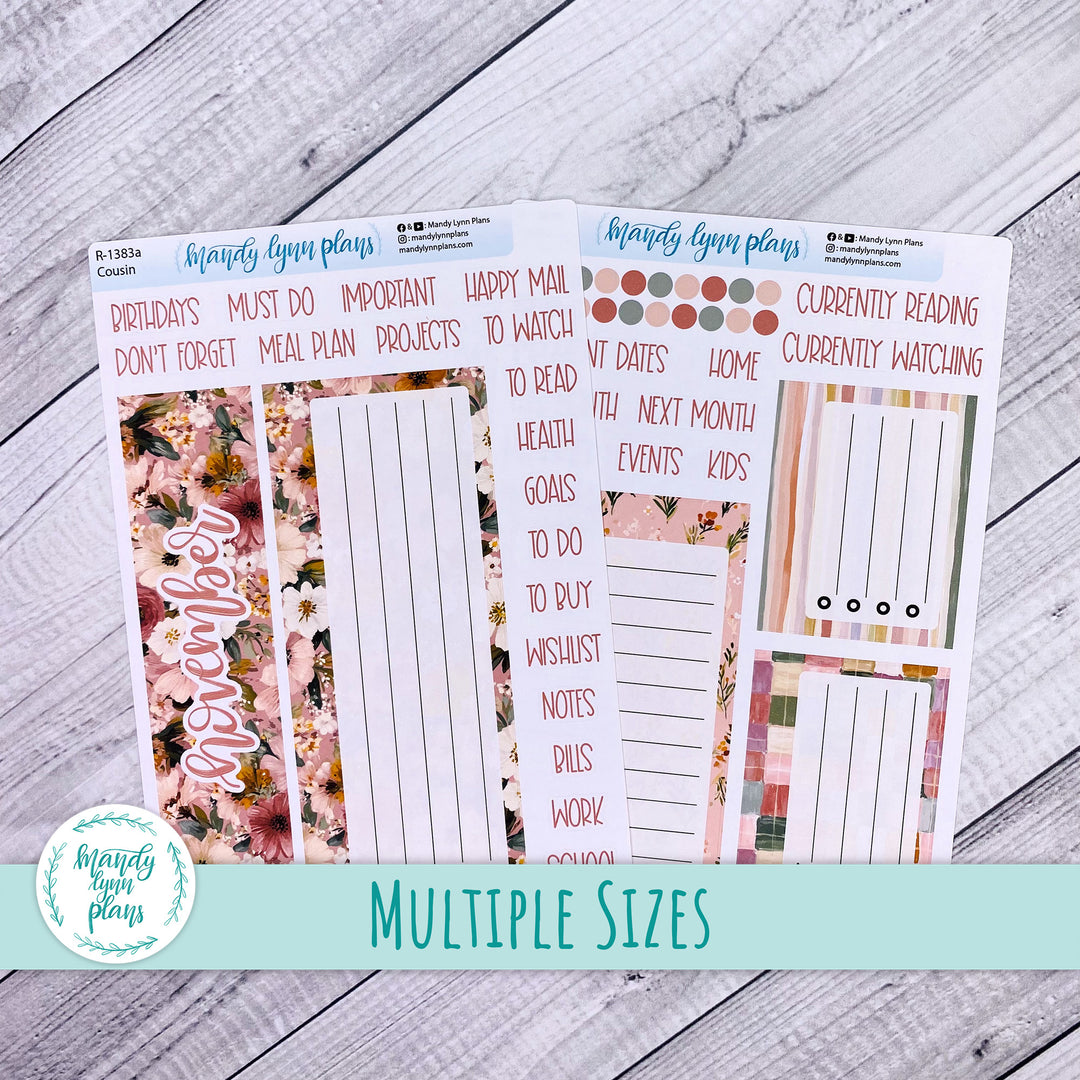 November Dashboard Kit || Hobonichi, Common Planner, Wonderland 222, Plans by Just Scribble || Burgundy Blush || 383