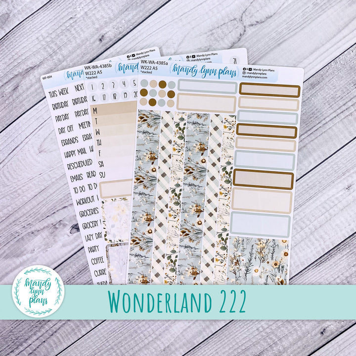 Weekly Kit || Wonderland 222 A5, B6, A6 || Stacked, Unstacked, Horizontal || Rustic Grace || 385