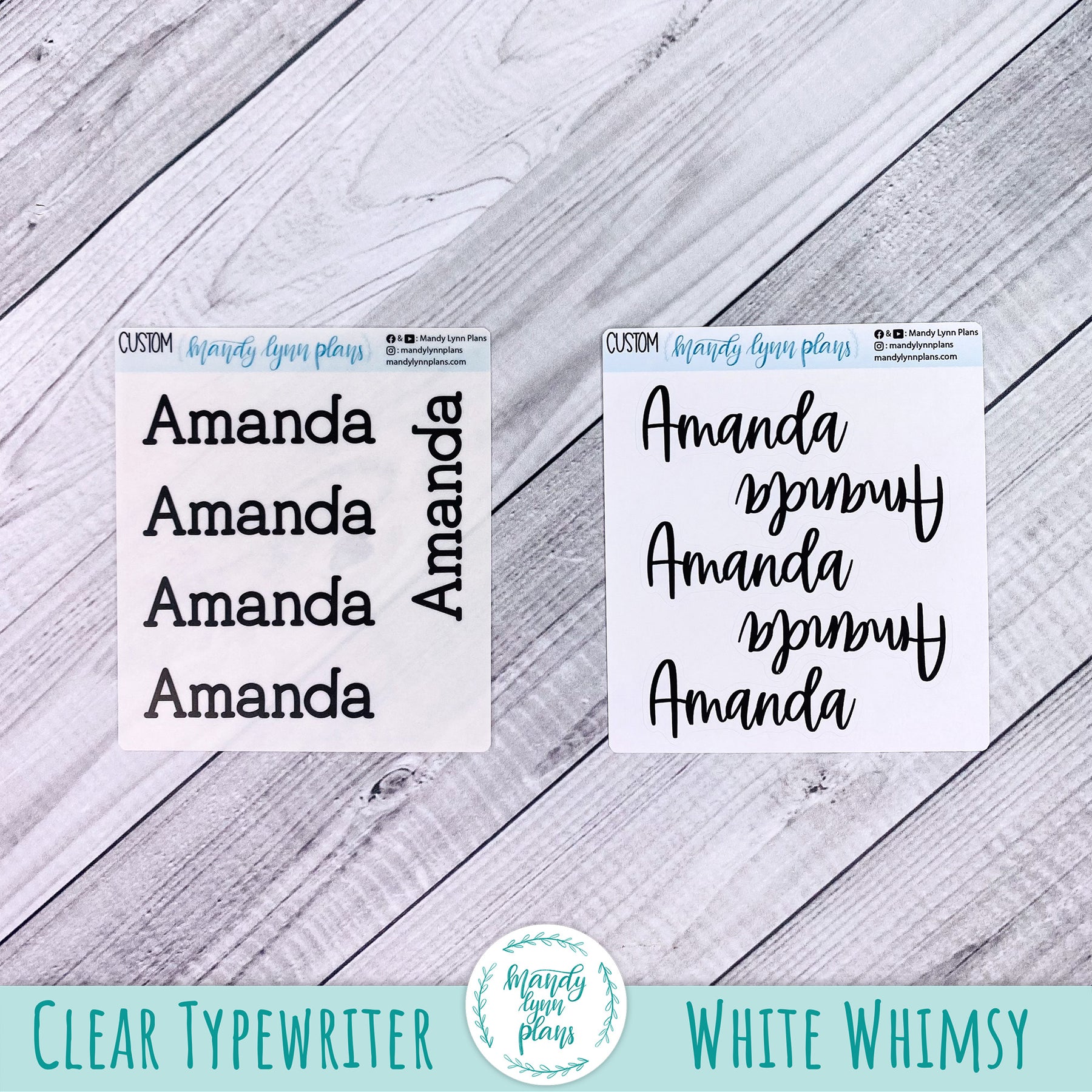 CUSTOM Name Scripts – Mandy Lynn Plans
