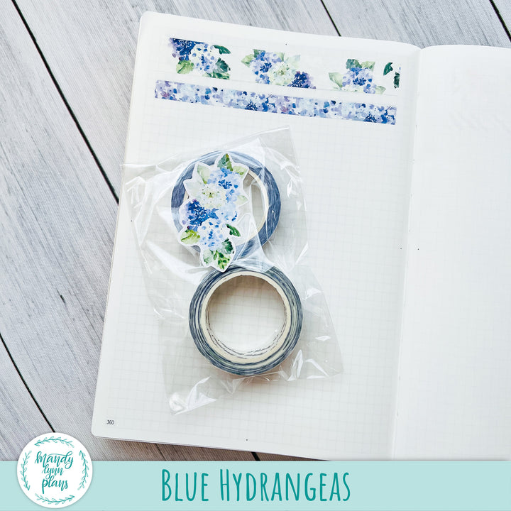 LIMITED TIME! Blue Hydrangeas Washi Tape Set