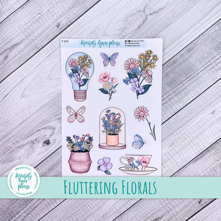Fluttering Florals Large Deco || T-374