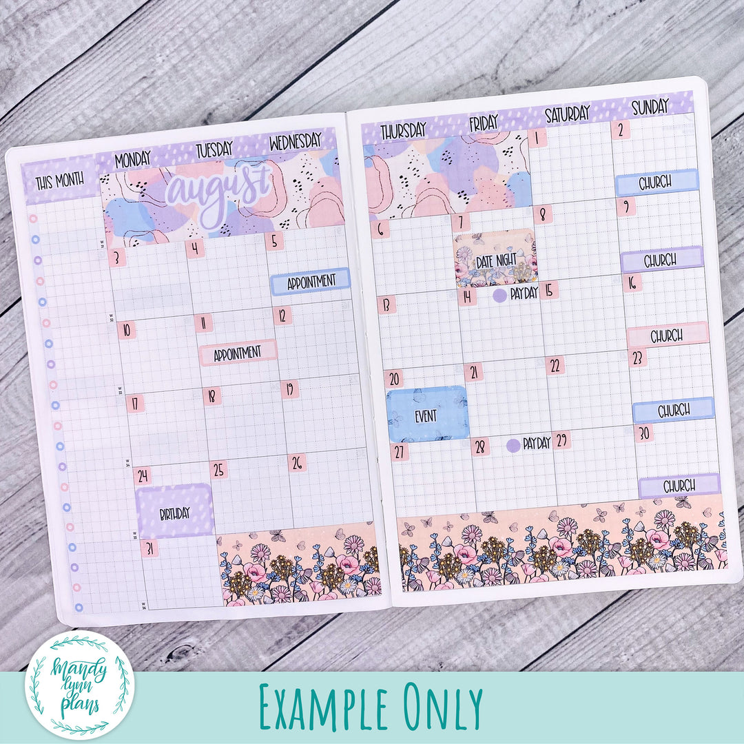 August 2026 or Any Month Monthly Kit || Sterling Ink A5, A5 Slim, B6, B6 Slim, N1, N2 Common Planner || Fluttering Florals || 374