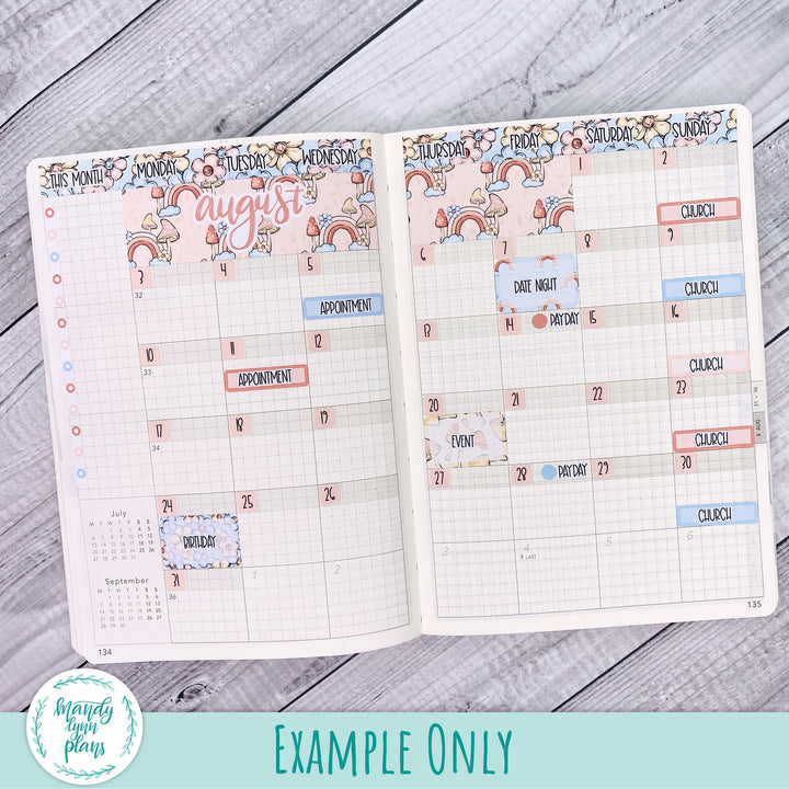 August 2026 or Any Month Monthly Kit || Wonderland 222 A5, B6, A6 || Fluttering Florals || 374