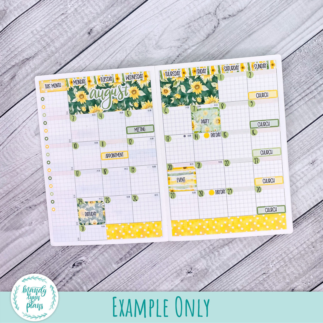 August 2026 or Any Month Monthly Kit || Hobonichi Cousin, Weeks, A6 || Fluttering Florals || 374