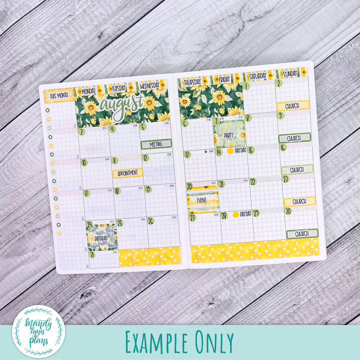 August 2026 or Any Month Monthly Kit || Hobonichi Cousin, Weeks, A6 || Fluttering Florals || 374