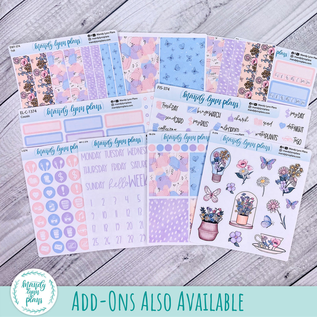 Weekly Kit || A5, B6, A6 Plans by Just Scribble || Fluttering Florals || 374