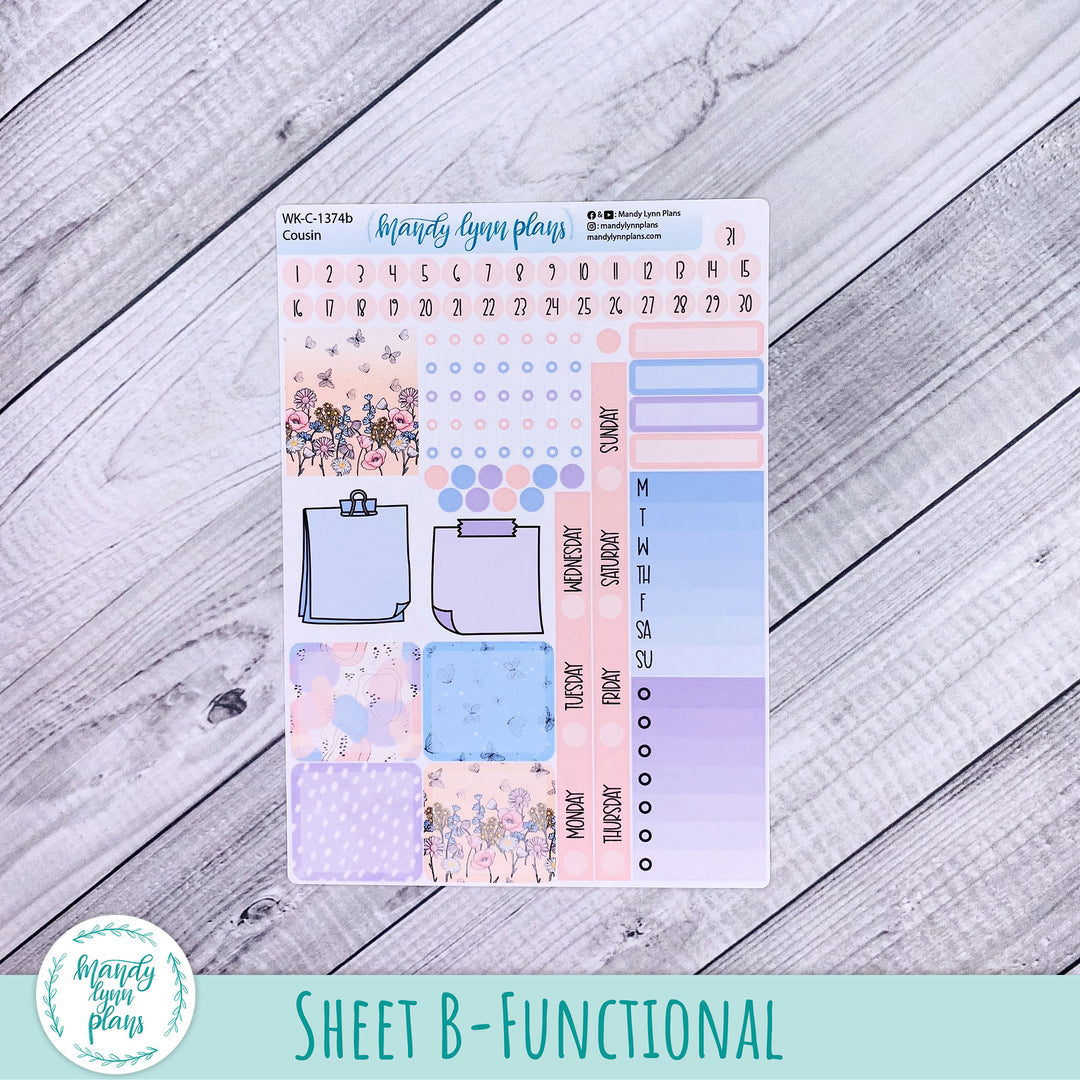 Weekly Kit || Hobonichi Cousin and Weeks || Fluttering Florals || 374