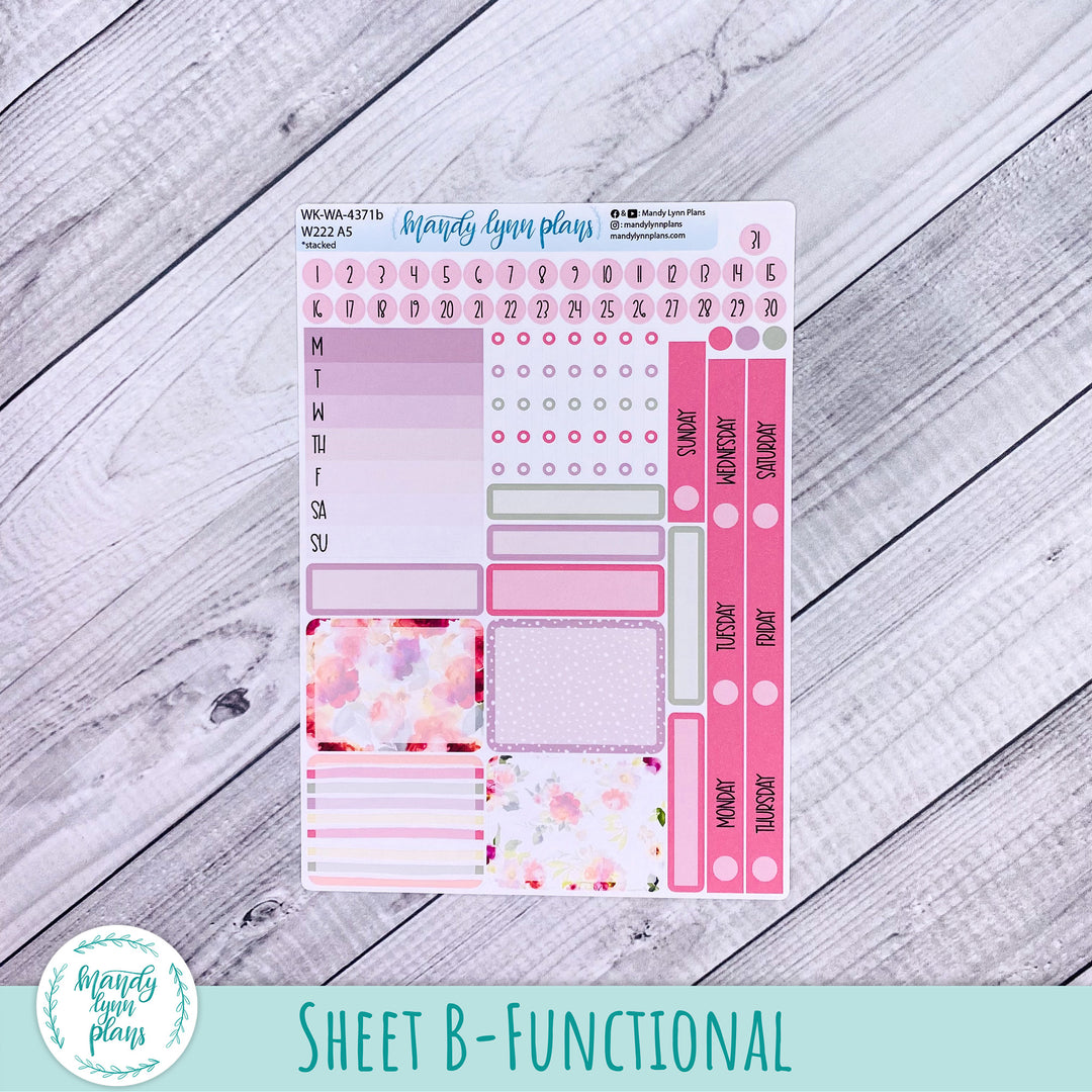 Weekly Kit || Wonderland 222 A5, B6, A6 || Stacked, Unstacked, Horizontal || Vibrant Verbena || 371