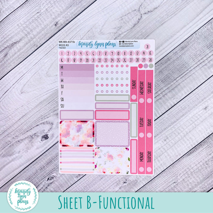 Weekly Kit || Wonderland 222 A5, B6, A6 || Stacked, Unstacked, Horizontal || Vibrant Verbena || 371