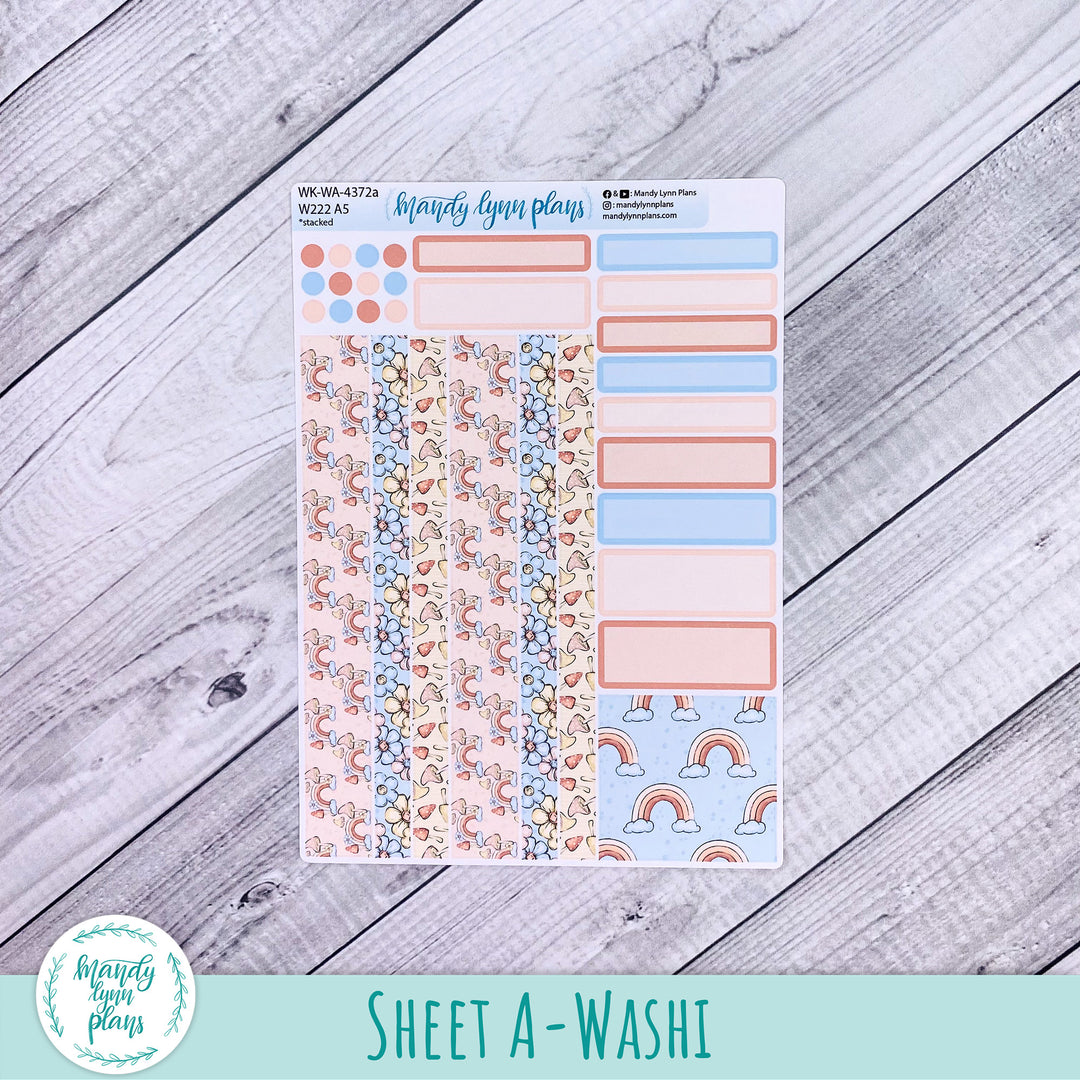 Weekly Kit || Wonderland 222 A5, B6, A6 || Stacked, Unstacked, Horizontal || Whimsical Garden || 372